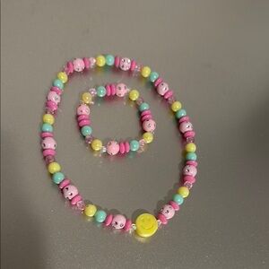 Pink and Yellow Beaded Jewelry Set Fun Accessories